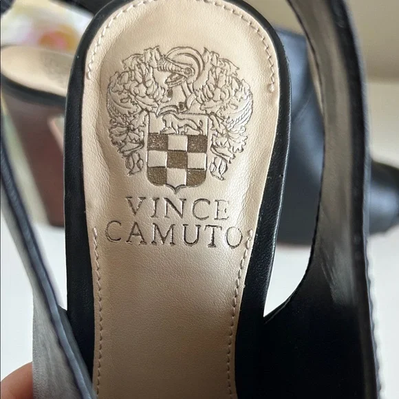 Vince Camuto Black Peep-Toe Heels - Picture 4 of 8